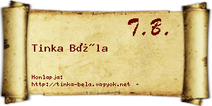 Tinka Béla névjegykártya